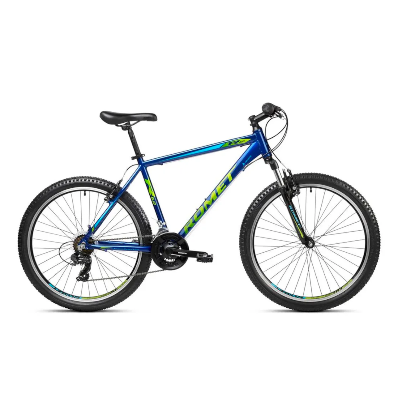 Jalgratas ROMET Rambler R6.0, 26" tumesinine-laim (S)
