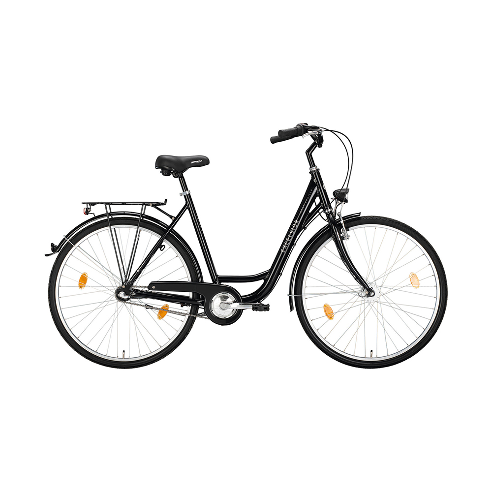 Naiste jalgratas EXCELSIOR Road Cruiser Alu, 28", 7k, must (M)