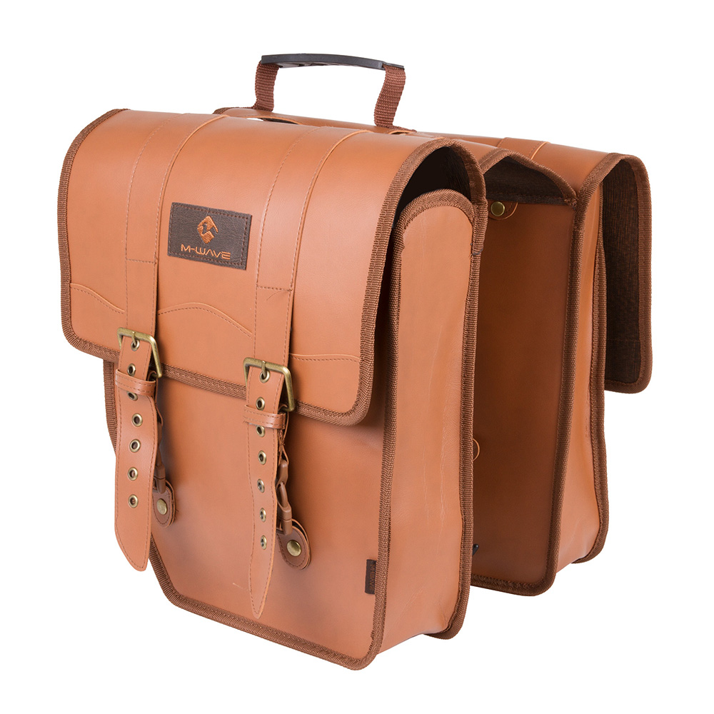Pakiraamikott M-WAVE Amsterdam Double L, 15 L, kunstnahast, pruun