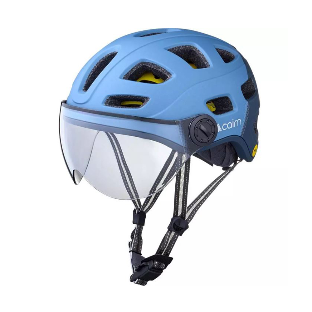 Kiiver CAIRN QUARTZ MIPS Transparent Visor LED USB Matte Denim Night Sky (elektrijalgrattale) (L)