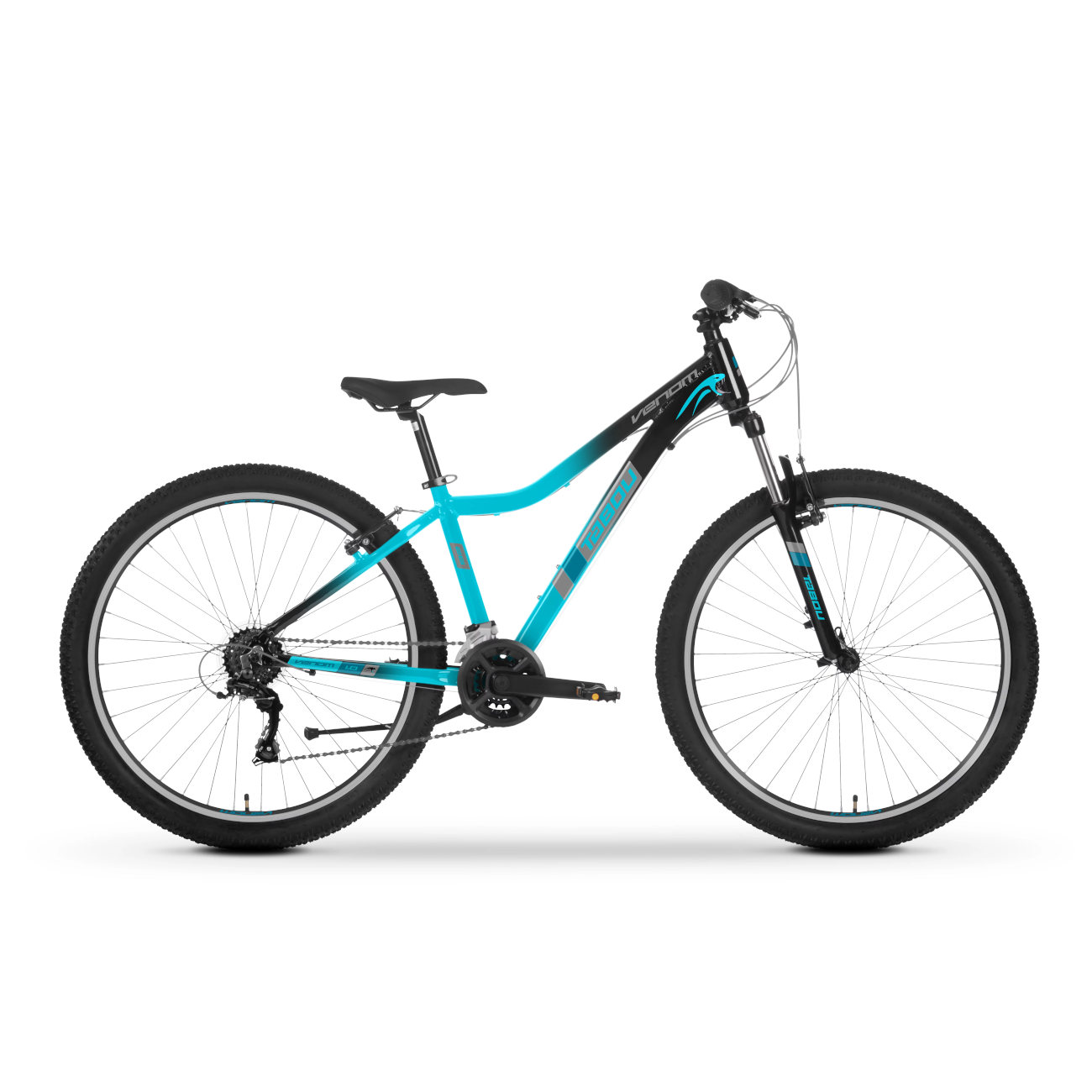 Noorte jalgratas TABOU Venom 1.0 W, 26" must-türkiis, 10-12 a