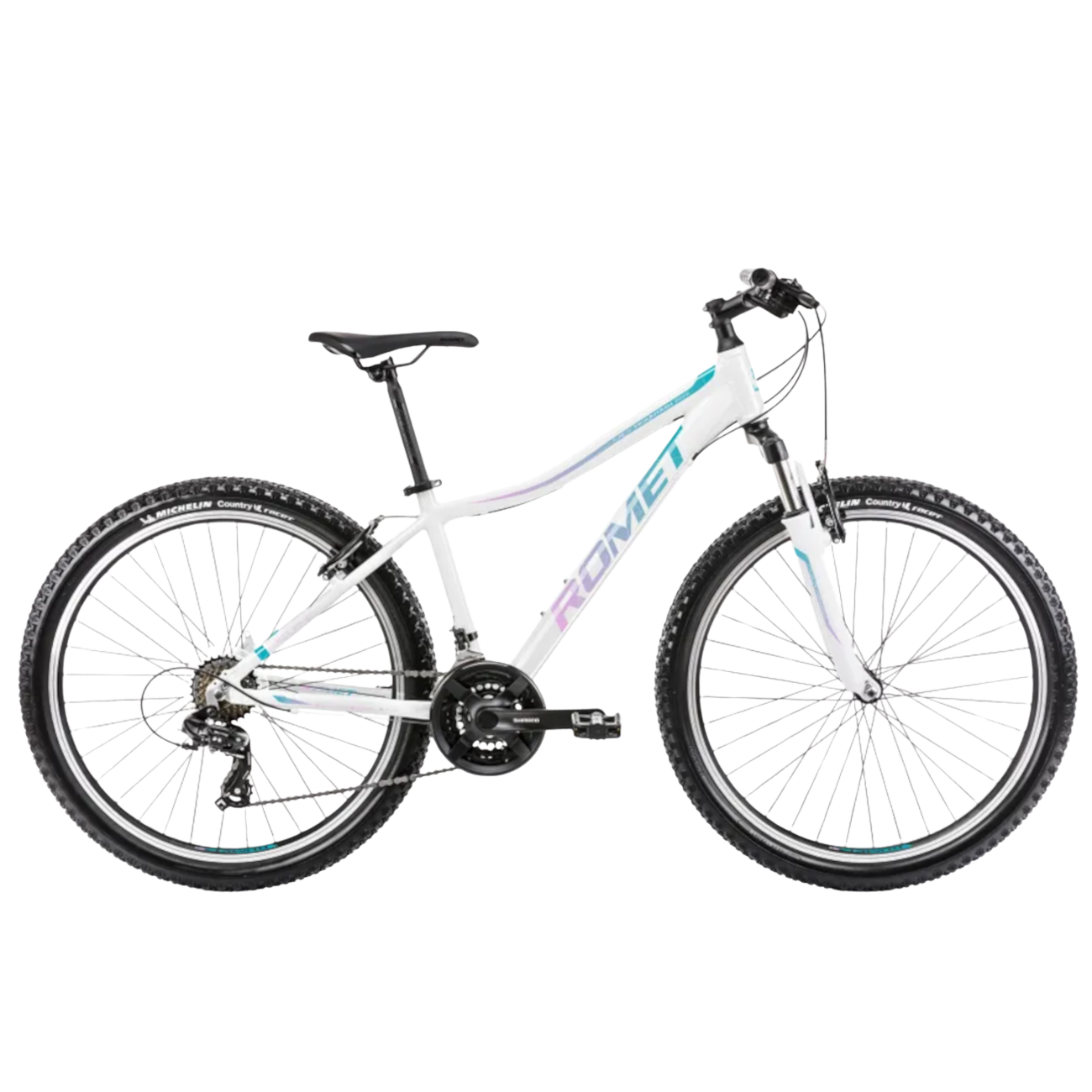 Noorte jalgratas ROMET Jolene 6.1, 26" valge-roheline-lilla (M)