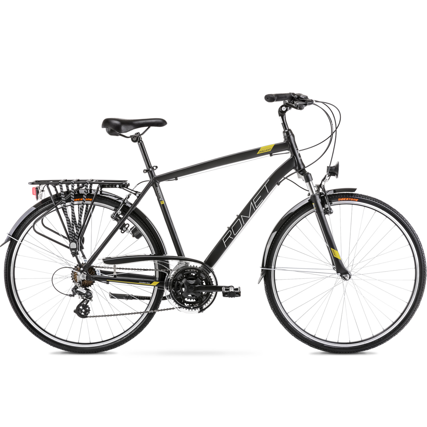 Jalgratas ROMET Wagant, must-kollane (L)