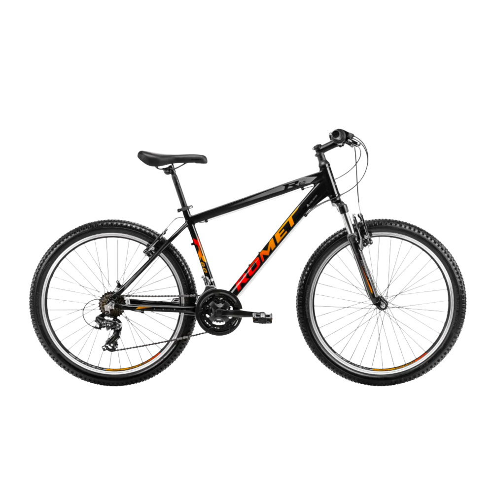Jalgratas ROMET Rambler R6.0, 26" must-oranž-punane