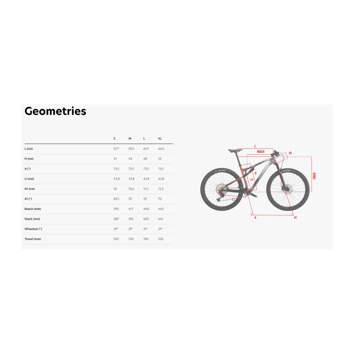 Wilier 110FX (XT 1X12 2.0/SID/966) maastikuratas, M – grey black orange - Pilt 2