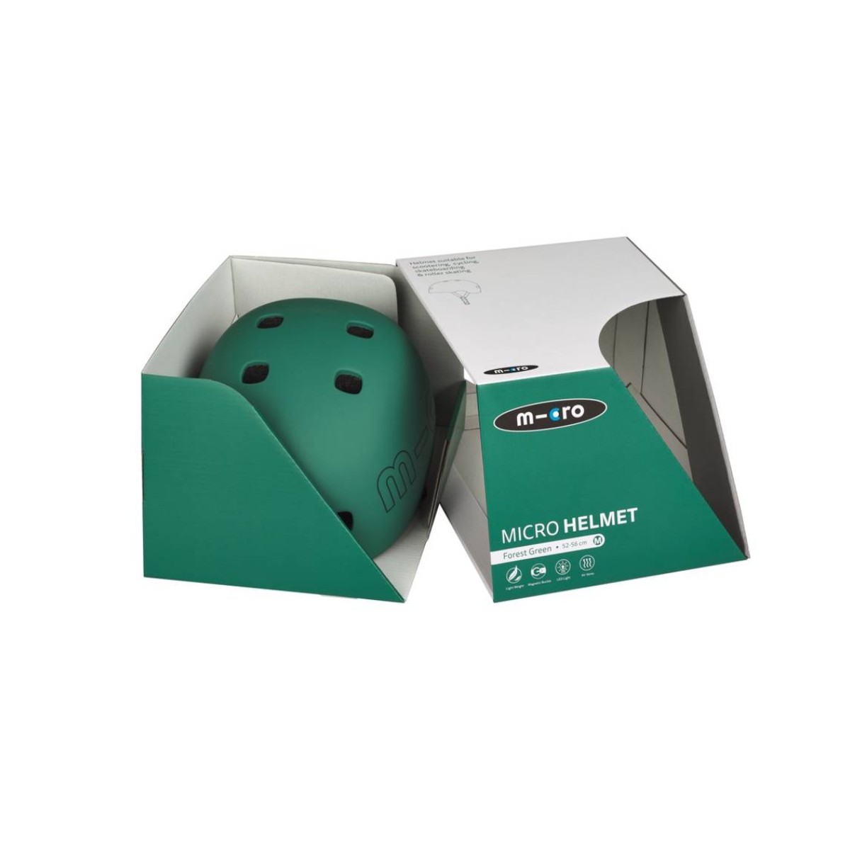 Micro Forest Green kiiver, M (52 – 56 cm) magnetiga