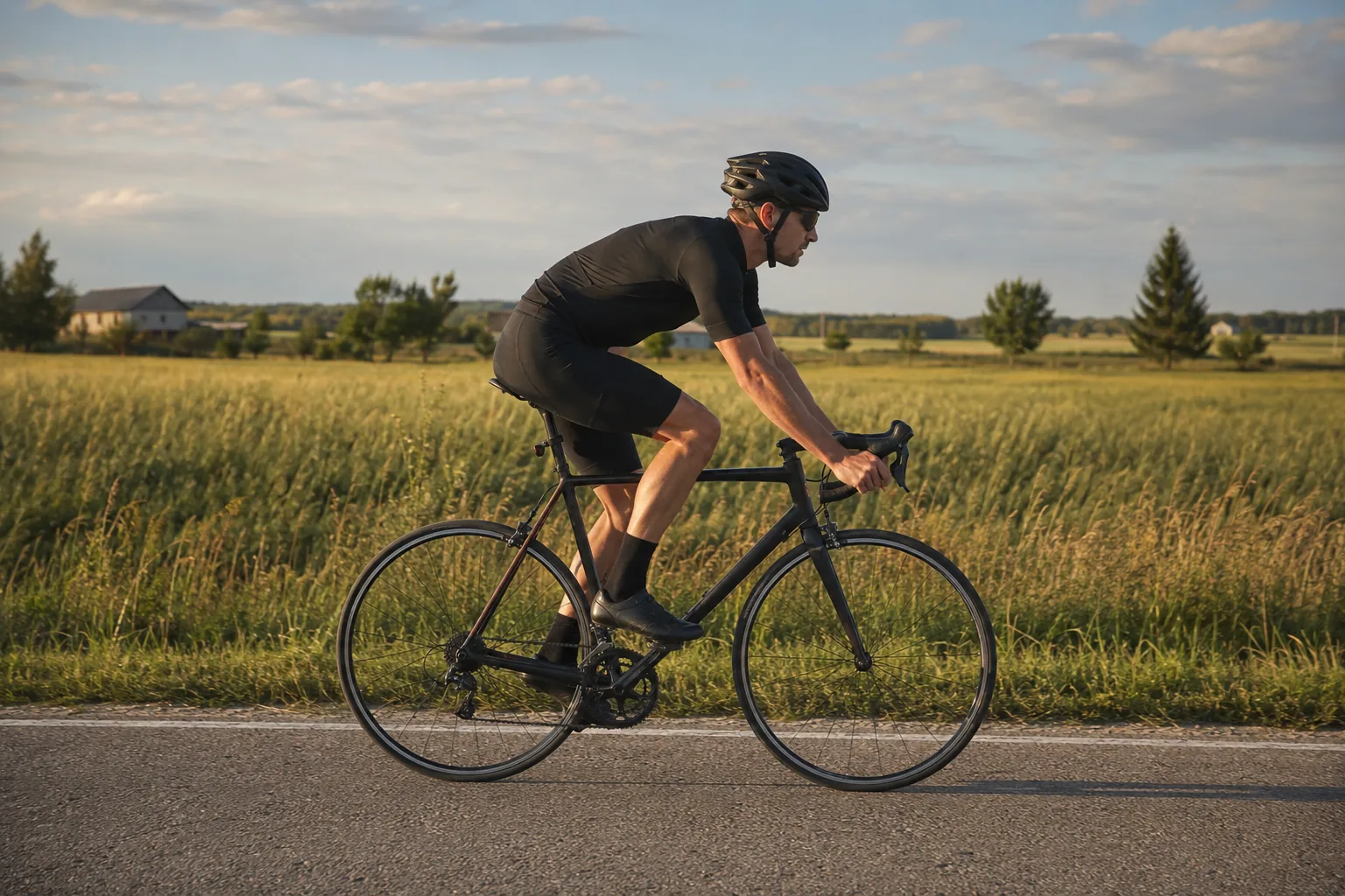 Õige sõiduasend ja jala sirutus korrektse raami suurusega