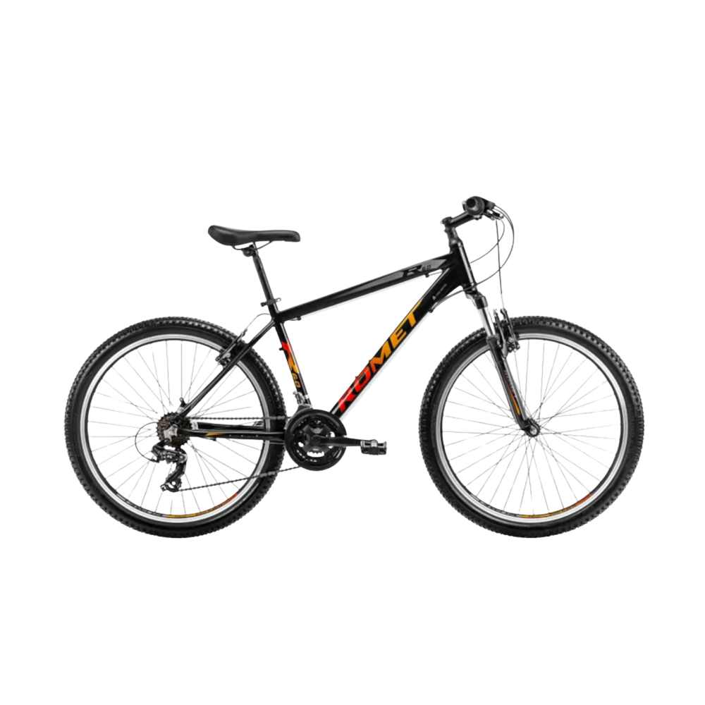Noorte jalgratas ROMET Rambler R6.0, 26" must-oranž-punane (M)